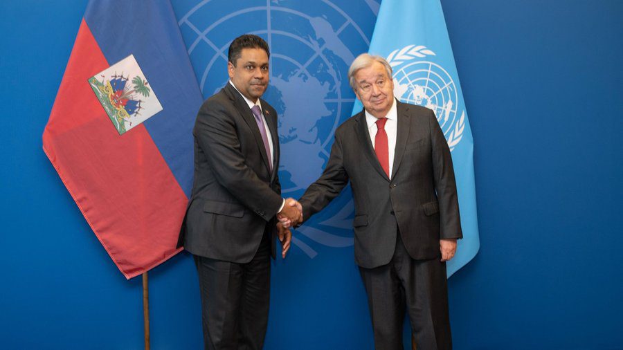 Le Président du Conseil présidentiel de transition d’Haïti, S.E.M. Laurent Saint-Cyr, a eu une rencontre fructueuse avec le Secrétaire général des Nations Unies, Antonio Guterres, en marge de la 80ᵉ Assemblée générale des Nations Unies.