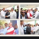 Collage montrant le Premier ministre Alix Didier Fils-Aimé avec les représentants de l’Union européenne, des ambassades de France et d’Espagne