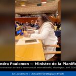 La ministre de la Planification Dr Sandra Paulemon lors de son intervention historique devant la communauté internationale à Washington, portant la voix d’Haïti avec dignité au nom du gouvernement Alix Didier Fils-Ai