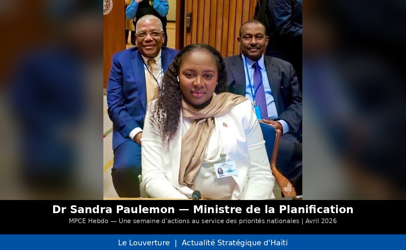 Dr Sandra Paulemon MPCE rencontre partenaires internationaux Banque mondiale OIM BID Haïti diplomatie développement