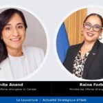 La ministre des Affaires étrangères Raina Forbin lors de son entretien téléphonique avec son homologue canadienne Anita Anand pour consolider le partenariat stratégique Haïti-Canada au service de la stabilité.