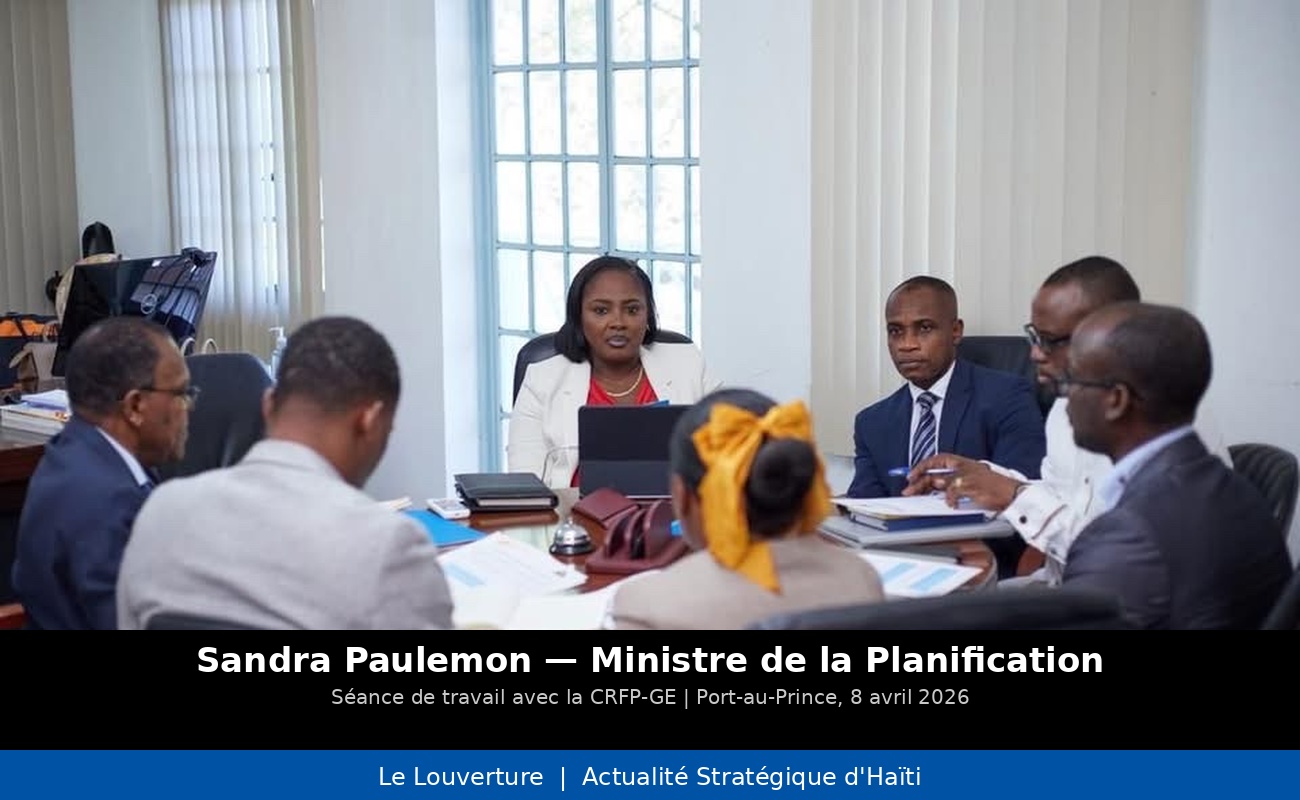 La ministre de la Planification Sandra Paulemon en séance de travail avec la Commission de Réforme des Finances Publiques et de Gouvernance Économique pour relancer la réforme après 20 ans de résultats mitigés.