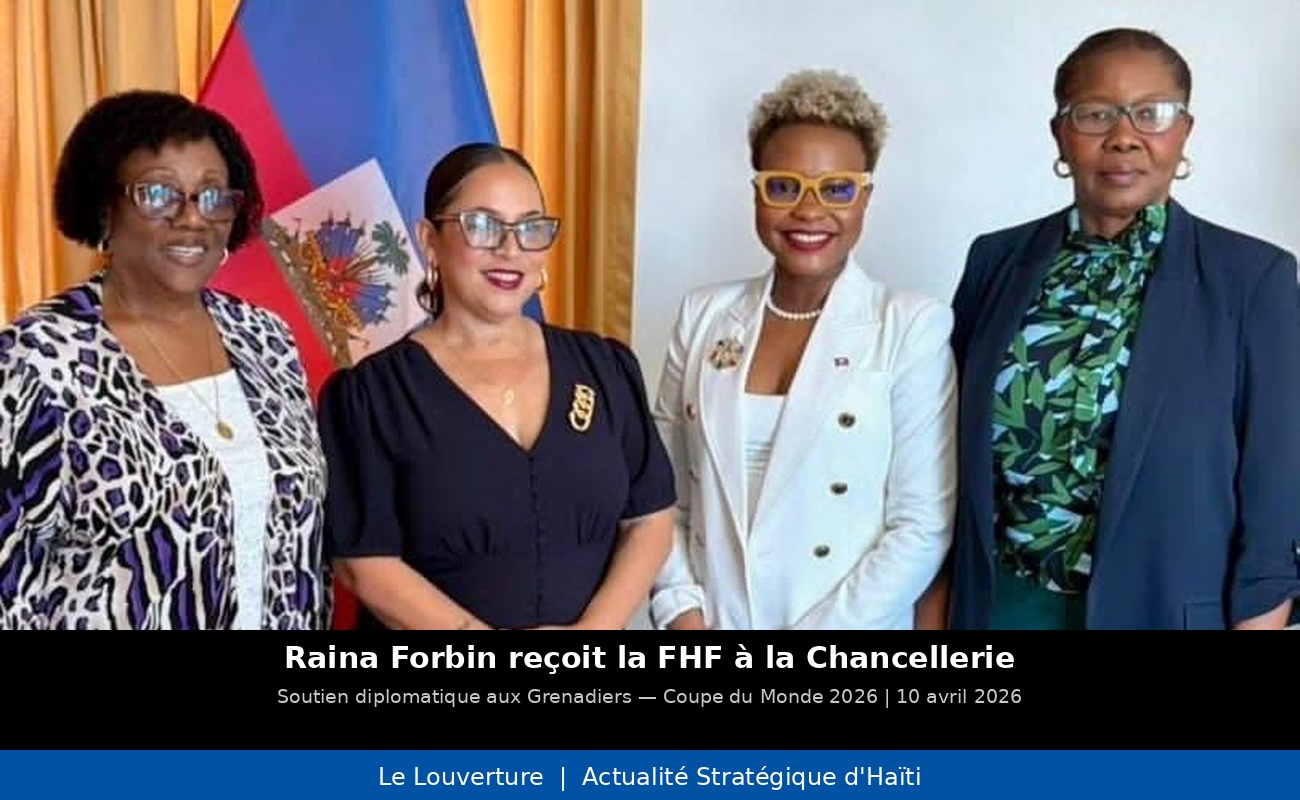 La ministre des Affaires étrangères Raina Forbin en réunion avec la présidente du Comité de normalisation de la FHF Monique André pour discuter du soutien diplomatique aux Grenadiers avant la Coupe du Monde 2026.