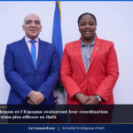 La ministre haïtienne de la Planification Dr Sandra Paulemon et l’ambassadeur d’Espagne en Haïti Marco Antonio Peñín Toledano lors de leur rencontre sur le renforcement de la coopération bilatérale, Port-au-Prince, 29 avril 2026.