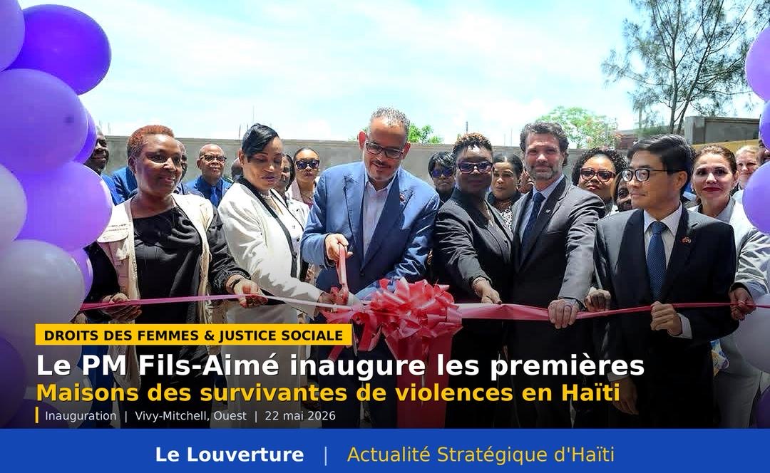 Violences basées sur le genre : le Premier ministre inaugure les premières Maisons des survivantes en Haïti 5 Le Premier ministre Alix Didier Fils-Aimé inaugure à Vivy-Mitchell la première Maison des femmes et des filles survivantes de violences basées sur le genre en Haïti.