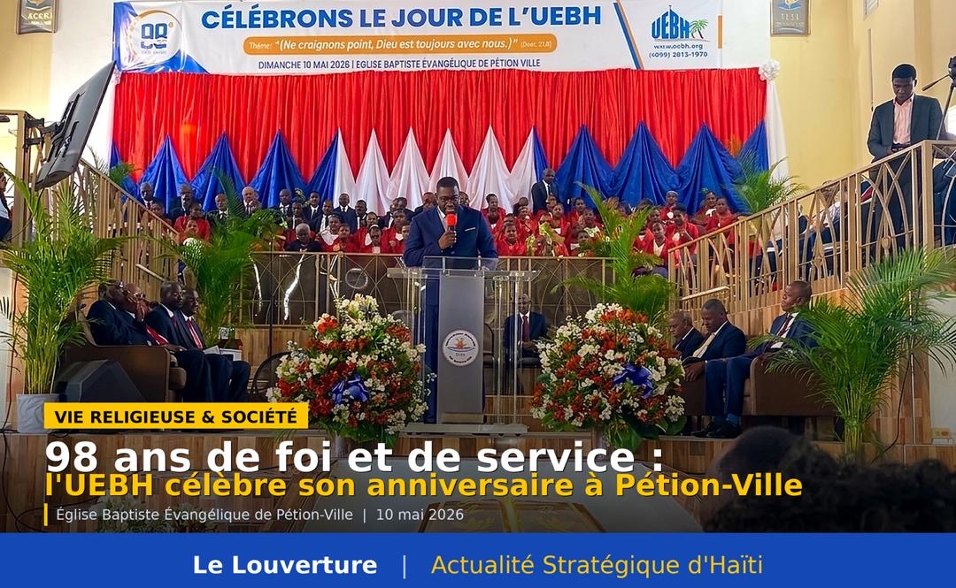 Assemblée de fidèles lors de la célébration des 98 ans de l’Union Évangélique Baptiste d’Haïti à Pétion-Ville.