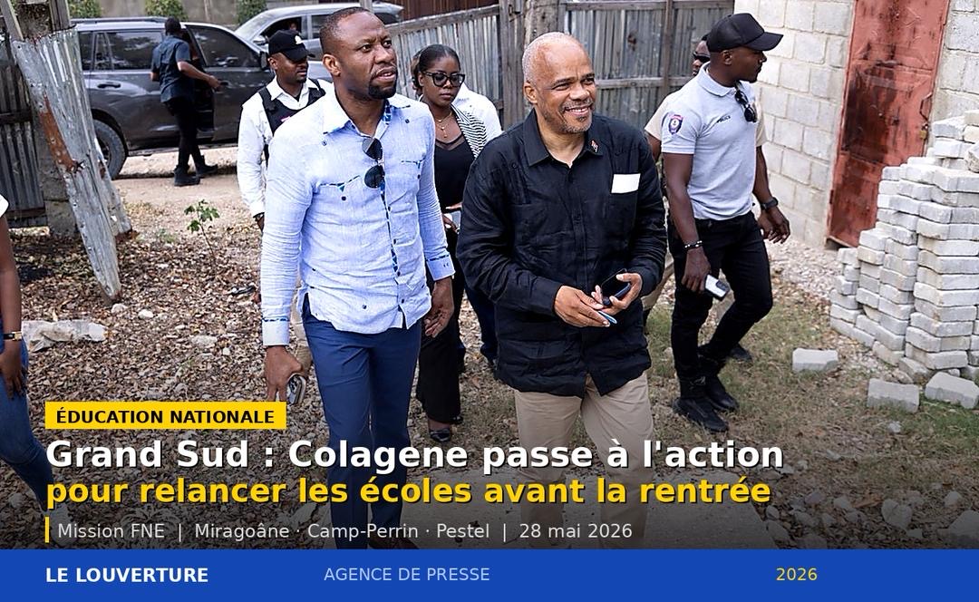 : Elysé Colagene et le ministre de l’Éducation Vijonet Demero inspectent des travaux de réhabilitation d’écoles dans le Grand Sud en préparation de la rentrée scolaire 2026-2027.