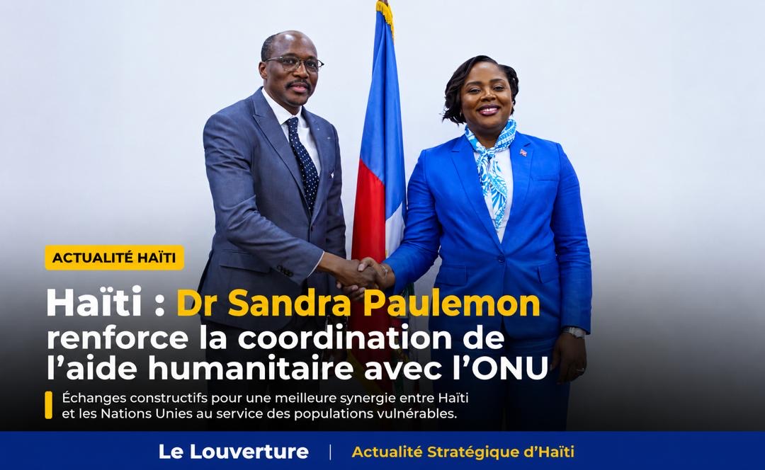 Haïti : Dr Sandra Paulemon renforce la coordination de l’aide humanitaire avec l’ONU 17 Réunion entre la ministre Dr Sandra Paulemon et OCHA autour de la coordination de l’aide humanitaire en Haïti.