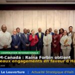 La ministre haïtienne des Affaires étrangères Raina Forbin lors d’une réunion diplomatique avec les représentants de la CARICOM et du Canada à Panama.