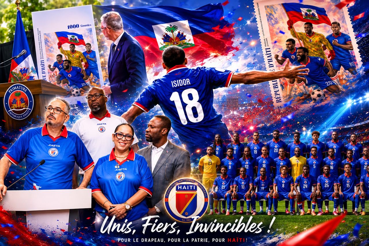 Les Grenadiers d’Haïti saluent leurs supporters après leur parcours historique à la Coupe du Monde malgré l’élimination face au Maroc.