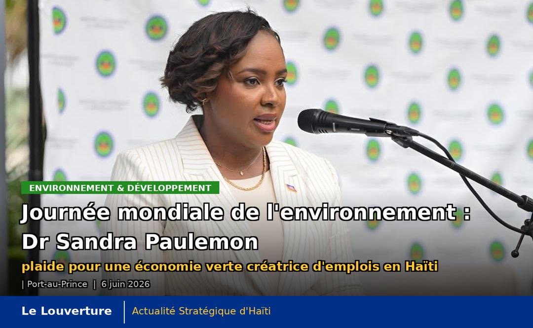 Journée mondiale de l’environnement : Dr Sandra Paulemon plaide pour une économie verte créatrice d’emplois en Haïti 33 Dr Sandra Paulemon lors de son intervention sur les métiers verts et le développement durable en Haïti.