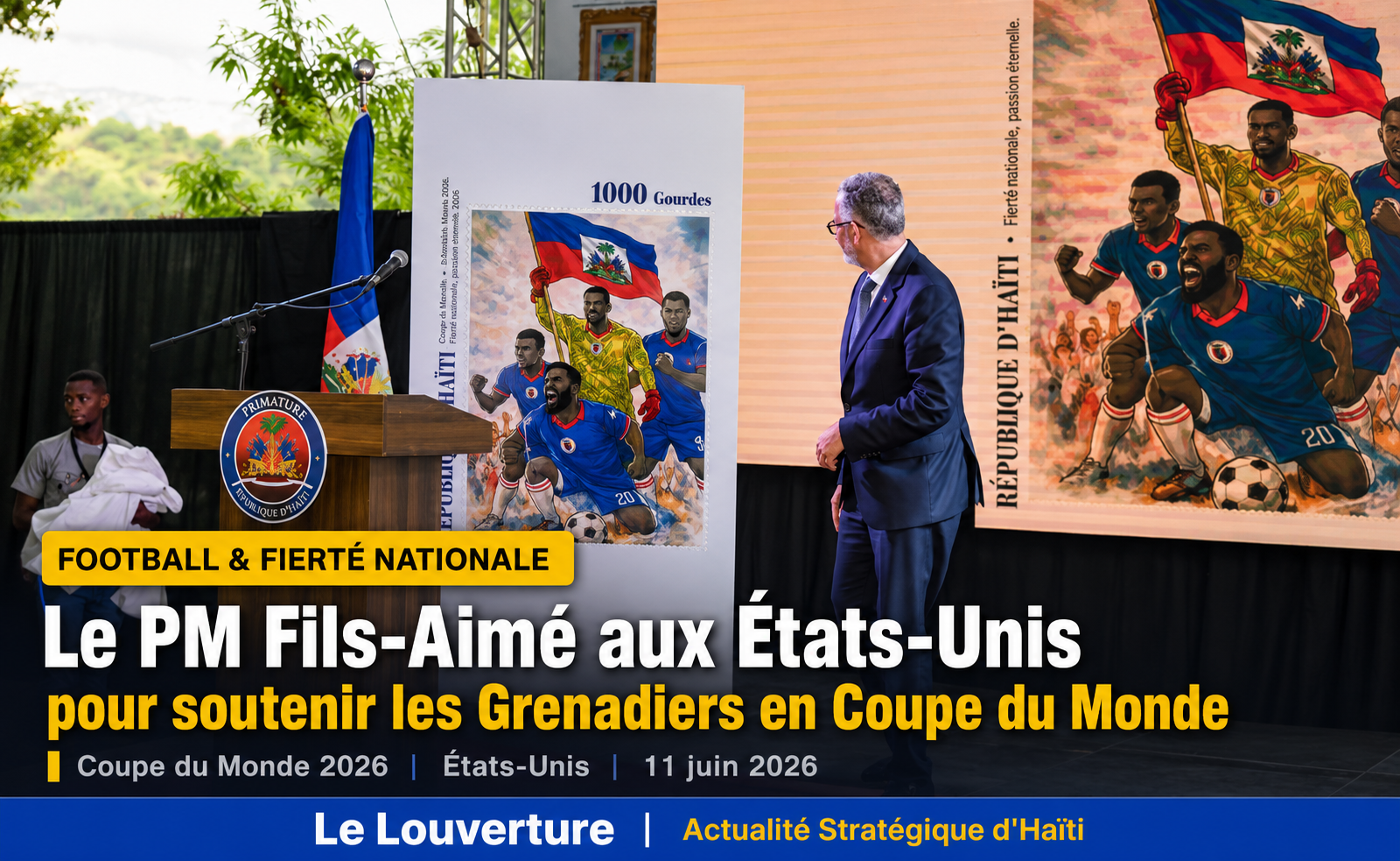 Le Premier ministre haïtien Alix Didier Fils-Aimé quittant Port-au-Prince pour un déplacement officiel vers les États-Unis