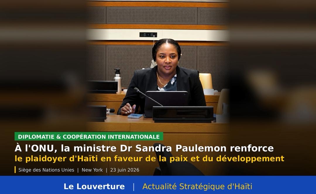 Dr Sandra Paulemon participant à une réunion sur la consolidation de la paix au siège des Nations Unies à New York.