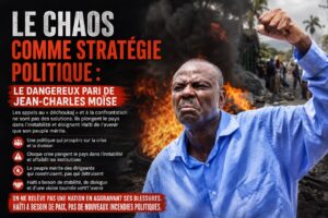 Le chaos comme stratégie politique : le dangereux pari de Jean-Charles Moïse 23 Jean-Charles Moïse lors d’une prise de parole publique.