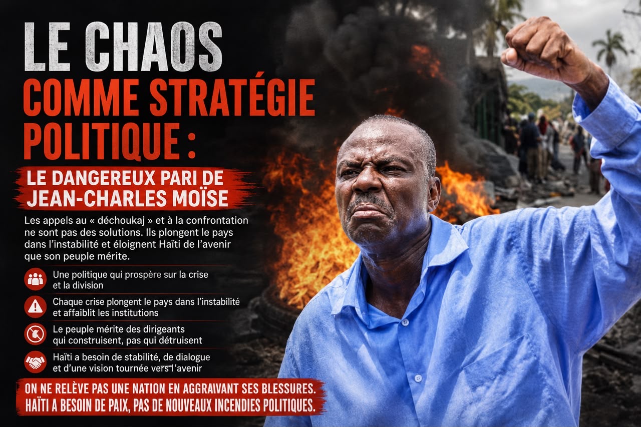 Le chaos comme stratégie politique : le dangereux pari de Jean-Charles Moïse 21 Jean-Charles Moïse lors d’une prise de parole publique.