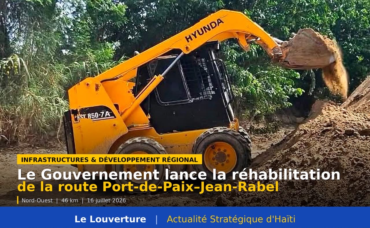 Travaux de réhabilitation sur la route Port-de-Paix–Jean-Rabel.