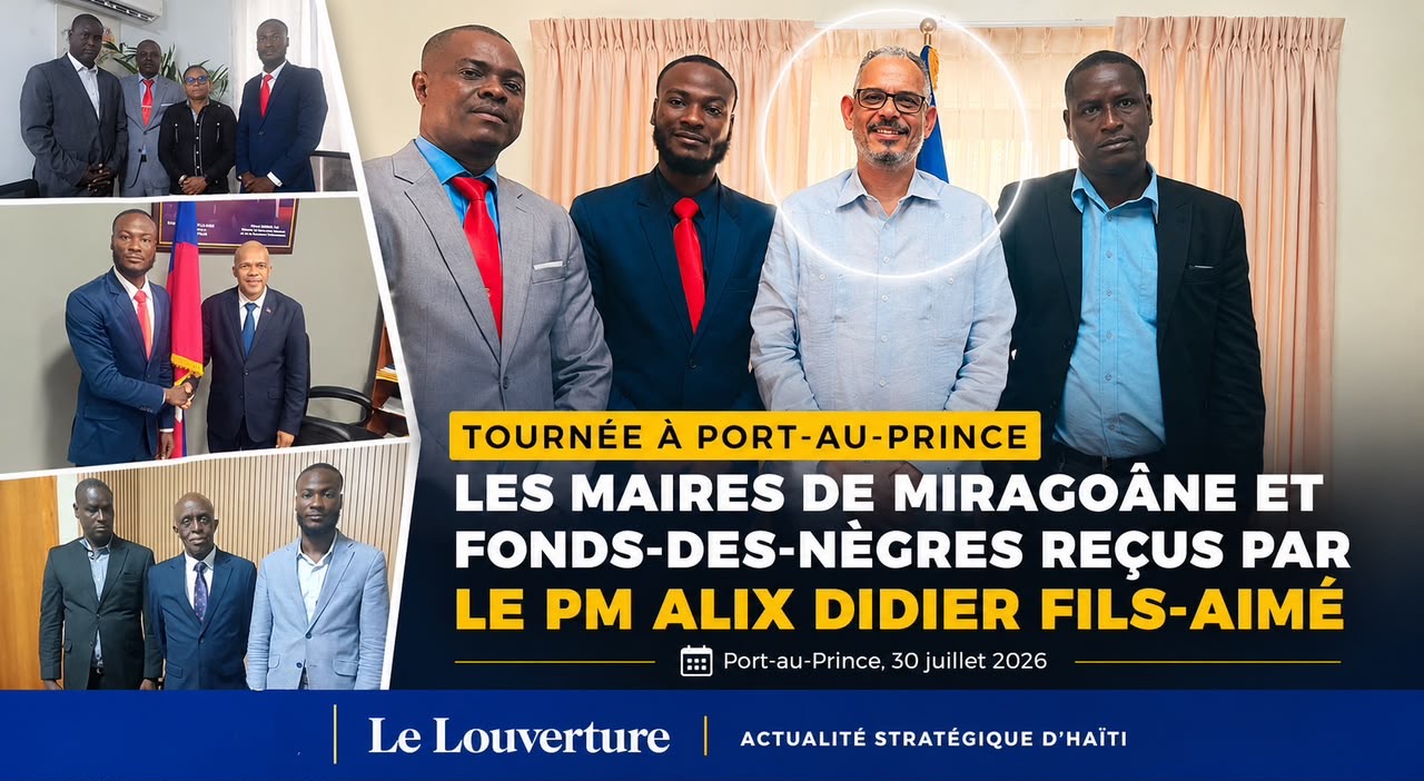 Le Premier ministre Alix Didier Fils-Aimé reçoit les maires de Miragoâne et de Fonds-des-Nègres à Port-au-Prince.