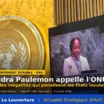 Dr Sandra Paulemon intervenant au Forum politique de haut niveau sur le développement durable des Nations Unies à New York au nom de la CARICOM