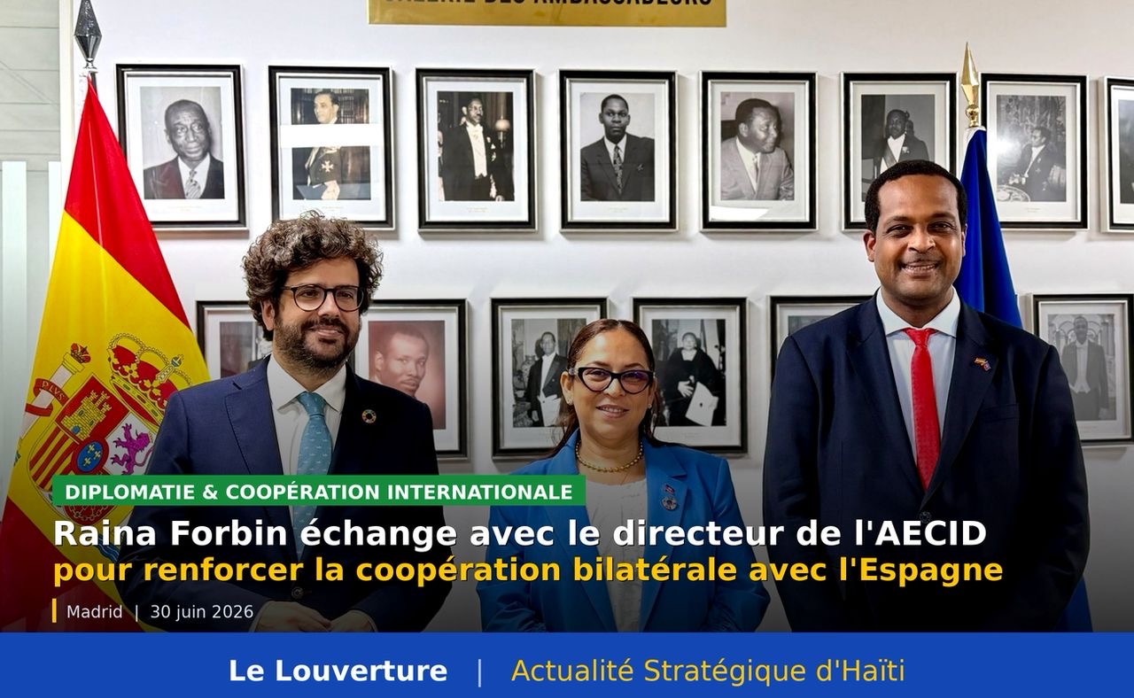 Coopération bilatérale : Raina Forbin échange avec le directeur de l’AECID à Madrid 37 La ministre Raina Forbin en entretien avec le directeur de l’AECID à Madrid.