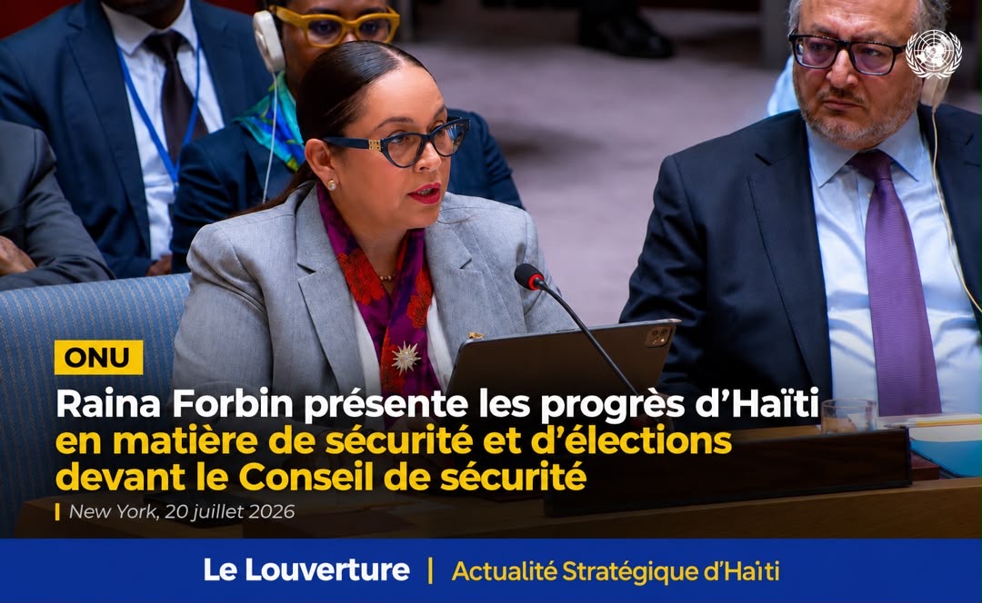 La ministre des Affaires étrangères Raina Forbin présente les avancées d’Haïti devant le Conseil de sécurité des Nations Unies sur la sécurité et le processus électoral.