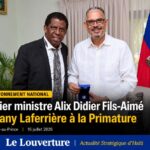 Le Premier ministre Alix Didier Fils-Aimé reçoit l’écrivain Dany Laferrière à la Primature lors d’une rencontre consacrée à la culture, à la transmission du savoir et au rayonnement d’Haïti.