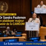 Dr Sandra Paulemon présentant la vision d’Haïti sur le redressement national et la coopération internationale devant l’ECOSOC.