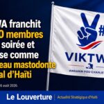 Infographie de VIKTWA présentant les chiffres clés : 30 000 membres franchis en une soirée, 52 partis politiques réunis, 260 000 adhérents en perspective et objectif de 100 000 membres.