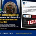 OEA réaffirme son soutien aux autorités haïtiennes et aux efforts de stabilisation et de renforcement des institutions démocratiques en Haïti.