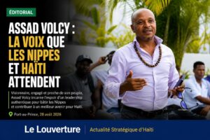 Assad Volcy : la voix que les Nippes et Haïti attendent 23 Assad Volcy, figure politique et voix engagée des Nippes, lors d’une intervention publique en Haïti.