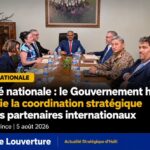 Réunion de haut niveau sur la sécurité nationale à Port-au-Prince avec le Premier ministre Alix Didier Fils-Aimé et le chargé d'affaires américain David Howell le 5 août 2026