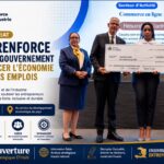 Le Premier ministre Alix Didier Fils-Aimé et des membres du Gouvernement participent à la cérémonie de remise de chèques aux bénéficiaires des programmes d’appui à l’entrepreneuriat du MCI, le 19 août 2026 à Port-au-Prince.