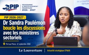 PIP 2026-2027 : Dr Sandra Paulémon boucle les discussions avec les ministères sectoriels 18 Dr Sandra Paulémon lors des discussions du MPCE sur la finalisation du PIP 2026-2027