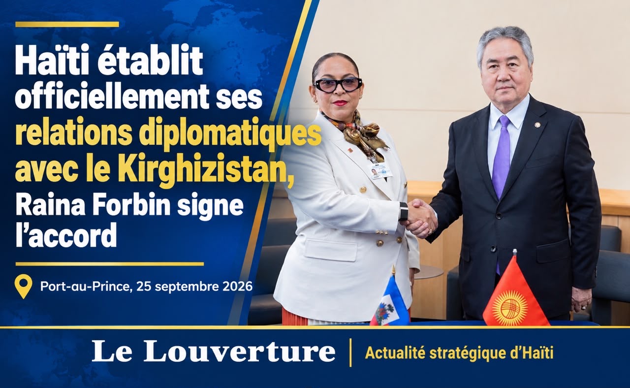 Haïti établit officiellement ses relations diplomatiques avec le Kirghizistan, Raina Forbin signe l’accord 5 Raina Forbin signe l’accord établissant les relations diplomatiques entre Haïti et le Kirghizistan
