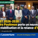 Dr Sandra Paulémon présidant la réunion de validation des orientations stratégiques du PNSREST 2026-2030.