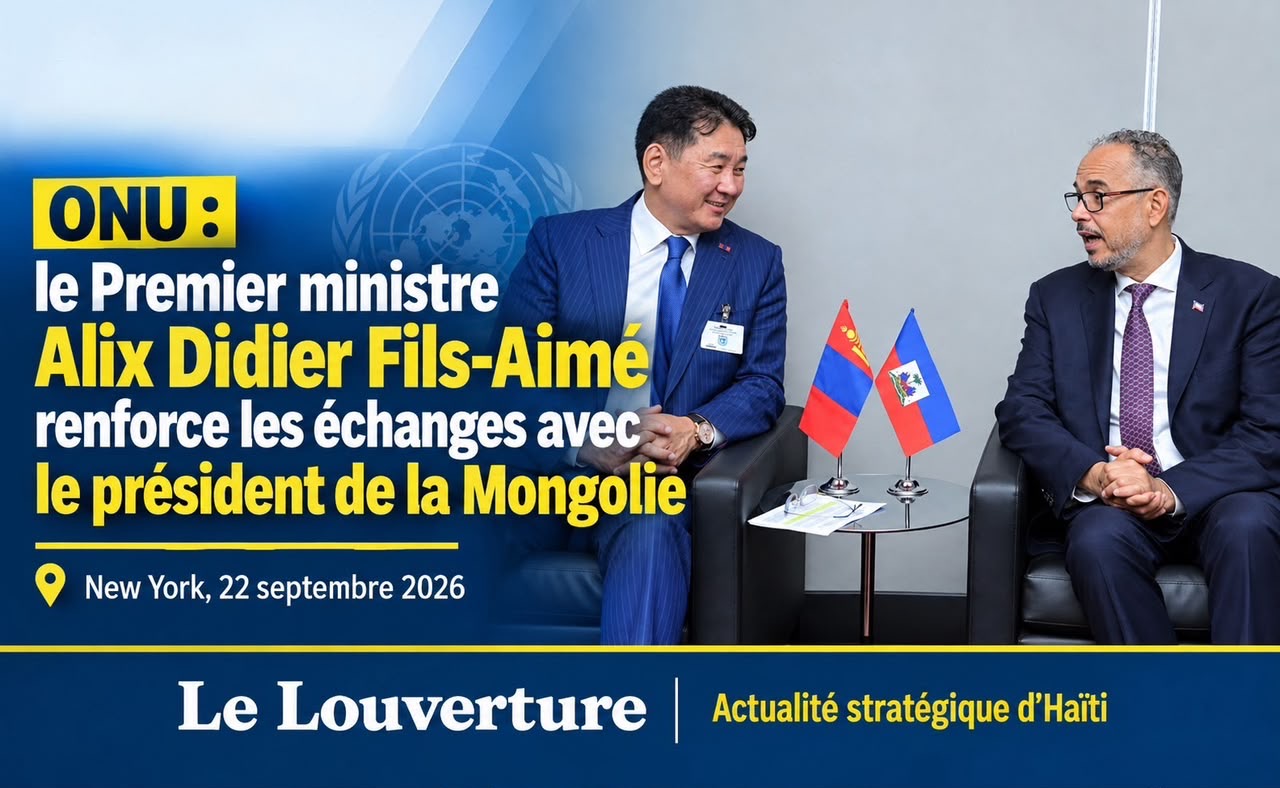 Le Premier ministre Alix Didier Fils-Aimé s’entretient avec le président de la Mongolie, Ukhnaa Khurelsukh, à New York en marge de la 81e Assemblée générale des Nations Unies.