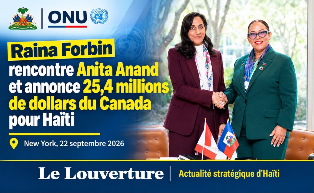 ONU : Raina Forbin rencontre Anita Anand et annonce 25,4 millions de dollars du Canada pour Haïti 16 La ministre Raina Forbin et son homologue canadienne Anita Anand lors de leur rencontre à New York.