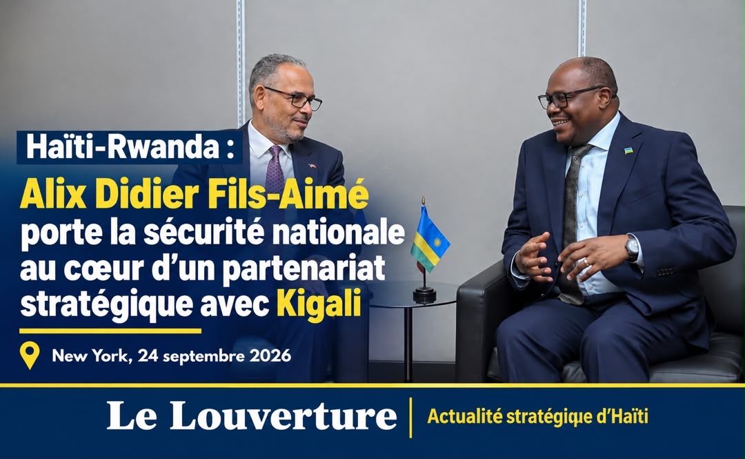 Le Premier ministre Alix Didier Fils-Aimé et son homologue rwandais Dr Justin Nsengiyumva lors de leur rencontre à New York.