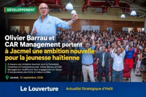 Olivier Barrau et CAR Management portent à Jacmel une ambition nouvelle pour la jeunesse haïtienne 23 Olivier Barrau et CAR Management lors d'une rencontre sur le leadership et l'entrepreneuriat à Jacmel.