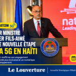 Alix Didier Fils-Aimé lors du lancement pilote de la 5G en Haïti.