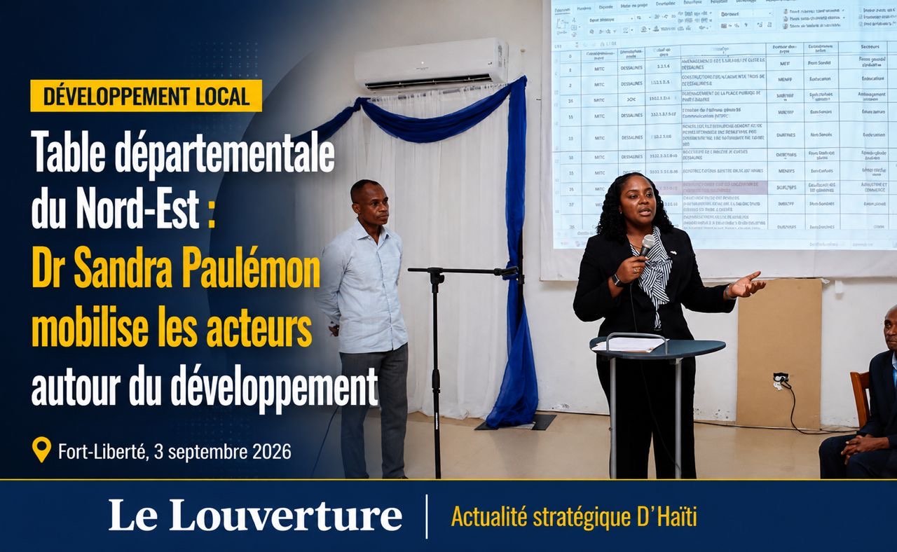 Table départementale du Nord-Est : Dr Sandra Paulémon mobilise les acteurs autour du développement 5 Dr Sandra Paulémon préside la Table départementale du Nord-Est à Fort-Liberté, réunissant des représentants de l’État, des collectivités territoriales, des ONG et des partenaires de développement.