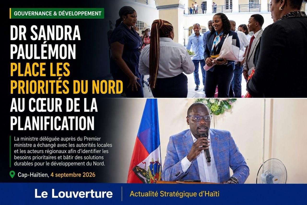Dr Sandra Paulémon échange avec des représentants des autorités locales, des ONG et des acteurs du développement lors de la Table départementale de concertation du Nord au Cap-Haïtien.