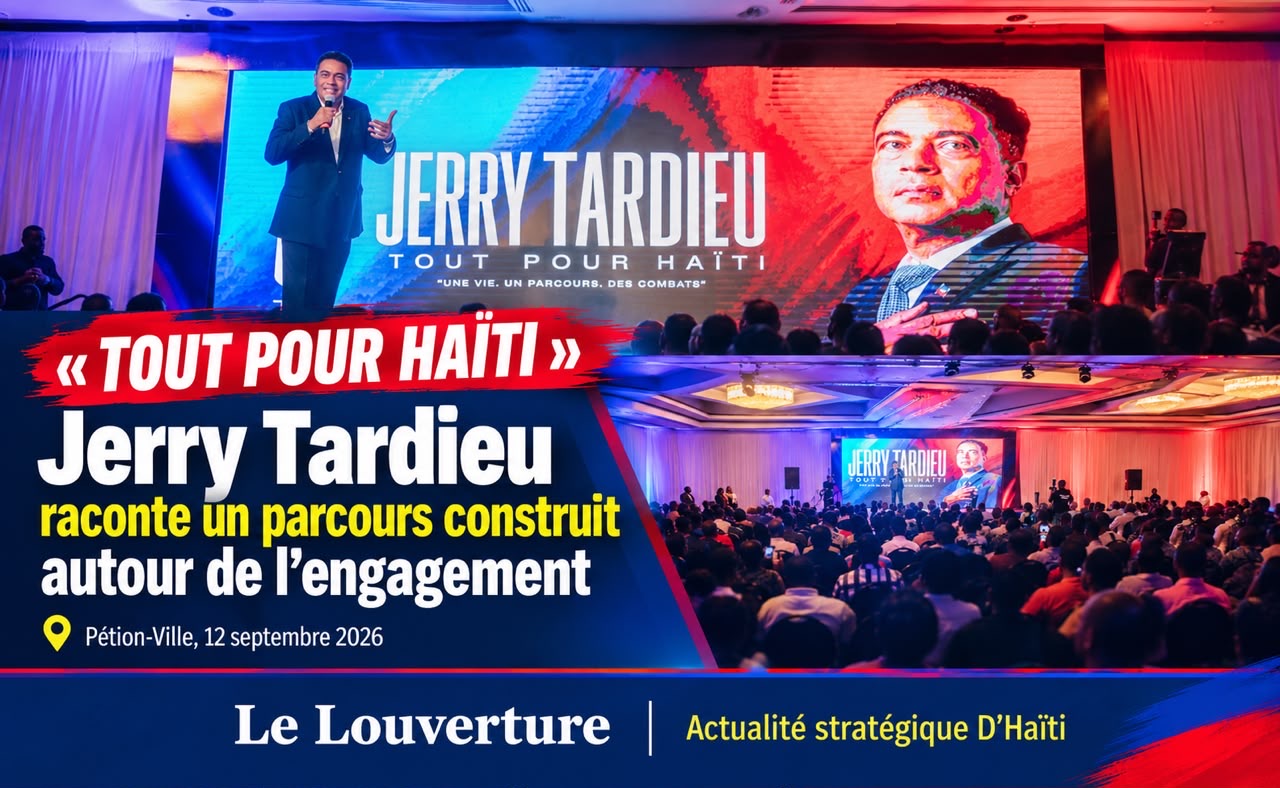 Jerry Tardieu lors de l’avant-première du documentaire « Tout pour Haïti » à l’hôtel Karibe.