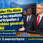 Le Premier ministre Alix Didier Fils-Aimé lors de la présentation des résultats de sa participation à l'Assemblée générale de l'ONU.