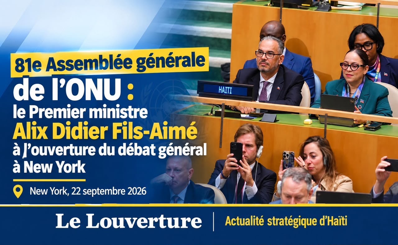 Alix Didier Fils-Aimé accompagné de membres de la délégation haïtienne à New York à l’occasion de l’ouverture de la 81e session de l’Assemblée générale des Nations Unies.