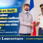 L'Ambassadeur de France Gautier Lekens et le DG de la PNH Vladimir Paraison lors de leur rencontre.
