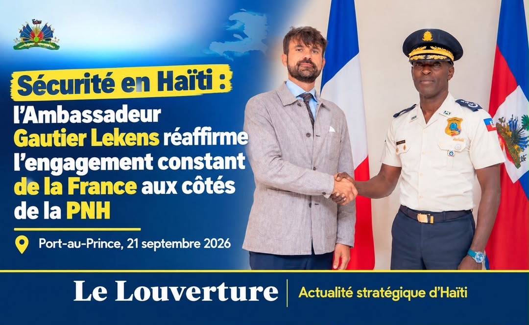 Sécurité : l'Ambassadeur Gautier Lekens réaffirme l'engagement constant de la France aux côtés de la PNH 15 L'Ambassadeur de France Gautier Lekens et le DG de la PNH Vladimir Paraison lors de leur rencontre.