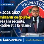 Le ministre de l'Économie et des Finances Serge Gabriel Collin présentant le budget 2026-2027 à la Villa d'Accueil.