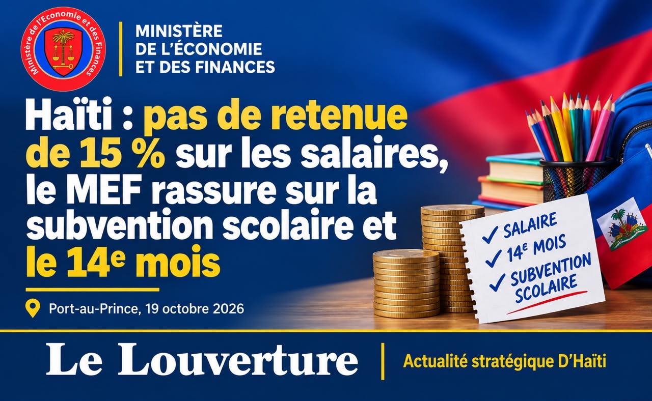 Note officielle du ministère de l'Économie et des Finances sur la subvention scolaire et les salaires des fonctionnaires.