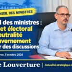 Le Premier ministre Alix Didier Fils-Aimé présidant le Conseil des ministres à Port-au-Prince.