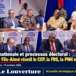 Le Premier ministre Alix Didier Fils-Aimé présidant la réunion de sécurité avec le CEP, la PNH, les FAd'H et la FRG.